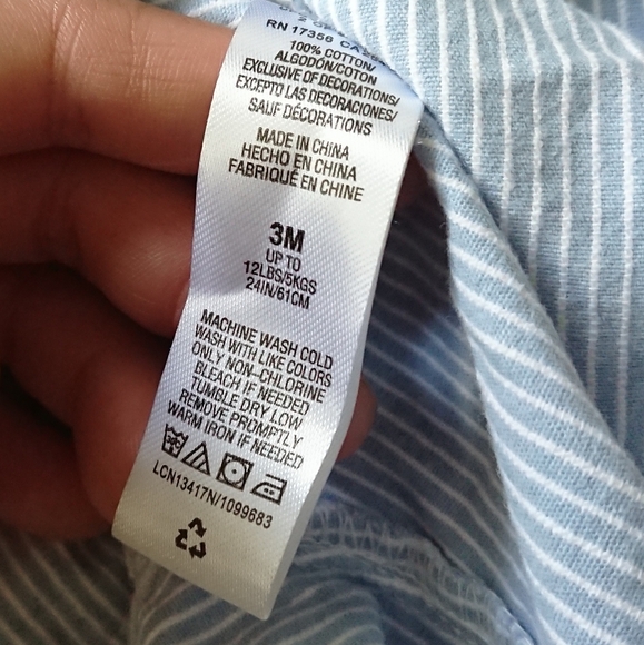 Little Me adorable Striped Baby Romper with matching Hat 3M - Picture 8 of 11